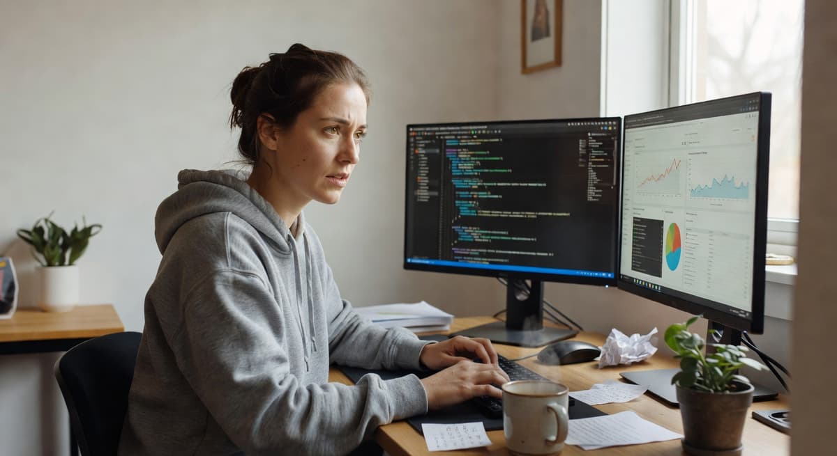 Software engineer working from home office